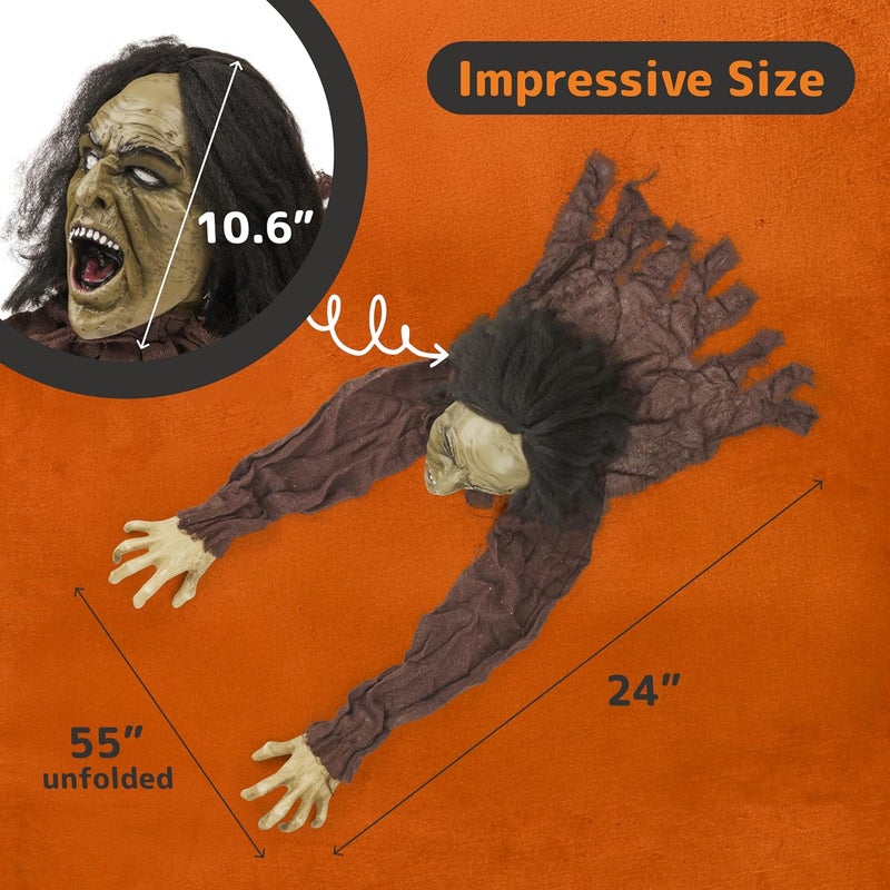 Prextex Crawling Zombie Halloween Decoration - Zombies Coming Out of Ground Prop - Creepy Outdoor Zombie Yard Decorations for Haunted Houses, Graveyards, and Halloween Parties - Image 4